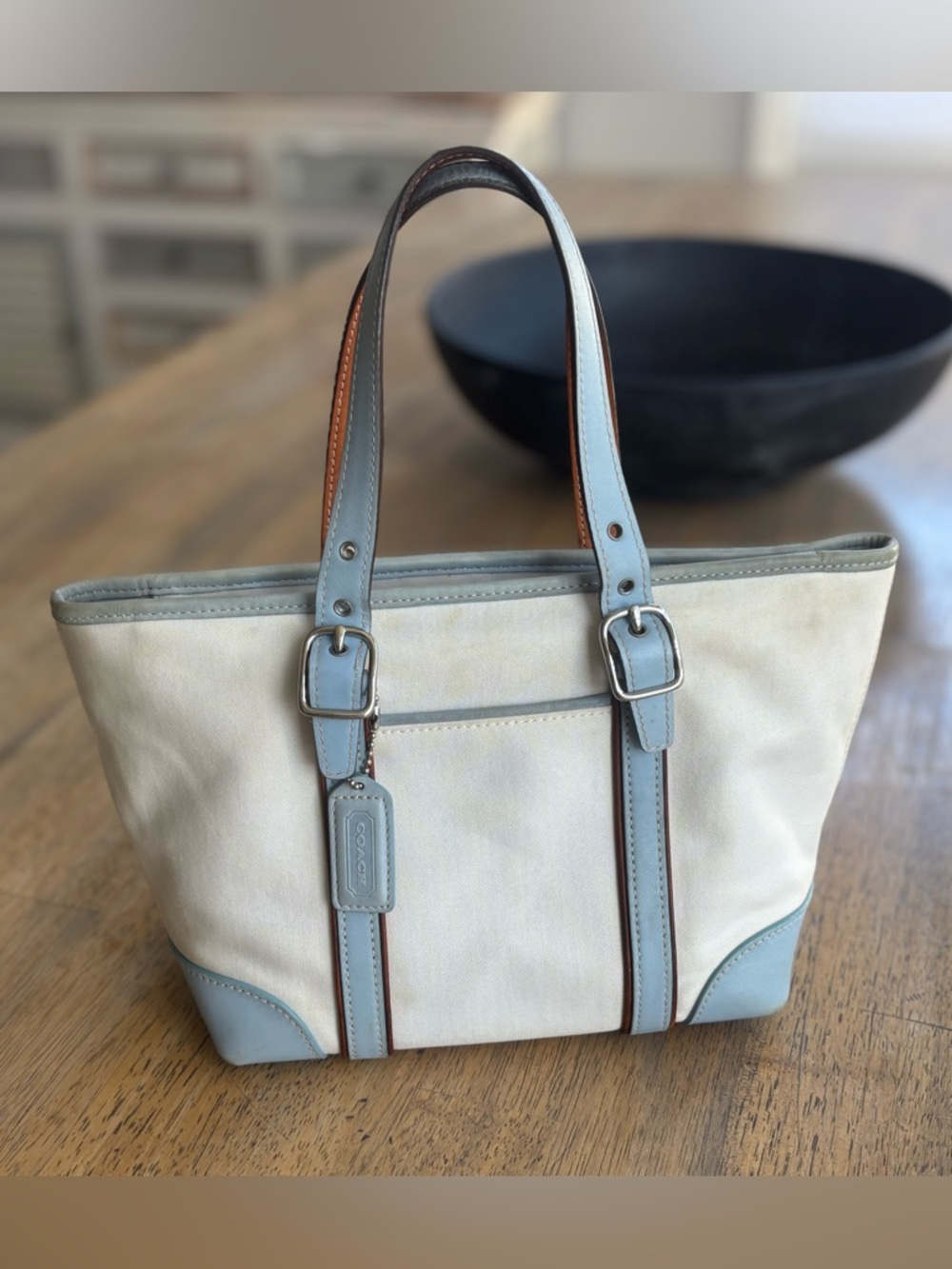 Coach Vintage ‘02 LeatherWare Canvas with Leather Trim Tote